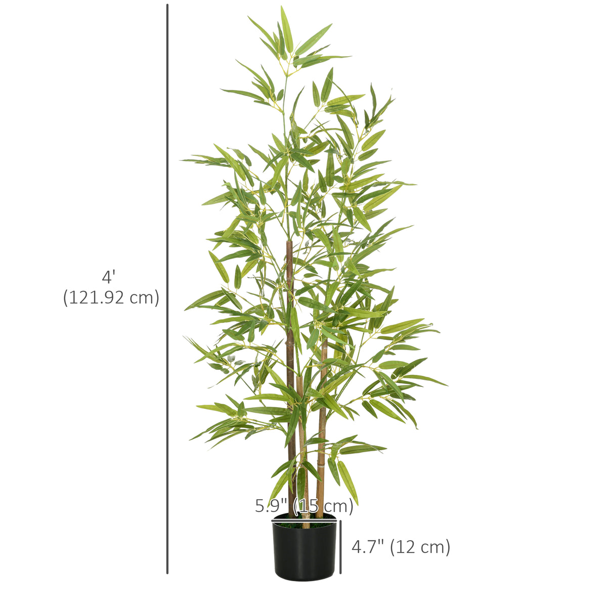 4ft Artificial Tree, Indoor Fake Bamboo with Pot, for Home Office Living Room Decor