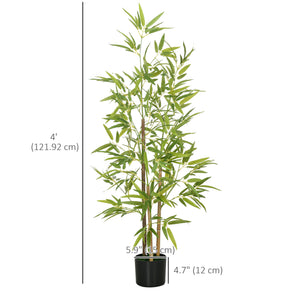 4ft Artificial Tree, Indoor Fake Bamboo with Pot, for Home Office Living Room Decor