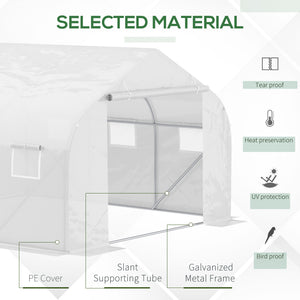 11.5'x9.8'x6.6' Portable Walk-In Tunnel Greenhouse Garden Warm House - White