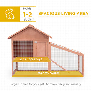 2 Tier Rabbit Hutch Outdoor Bunny House Guinea Pig Cage with Removable Tray, Ramp, Asphalt Roof