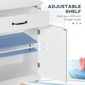 Bathroom Storage, Bathroom Cabinet with 2 Doors, Adjustable Shelves for Living Room Kitchen, 23.6"x11.8"x29.5", White