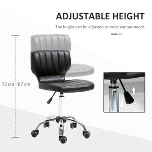 Height Adjustable Salon Stool, PU Leather Rolling Stool with Back, Wheels for Beauty, Spa, Tattoo, Home Office, Black