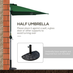 9.8ft Half Umbrella Semi Round Patio Parasol with Crank Handle, Top Vent for Garden – view 15