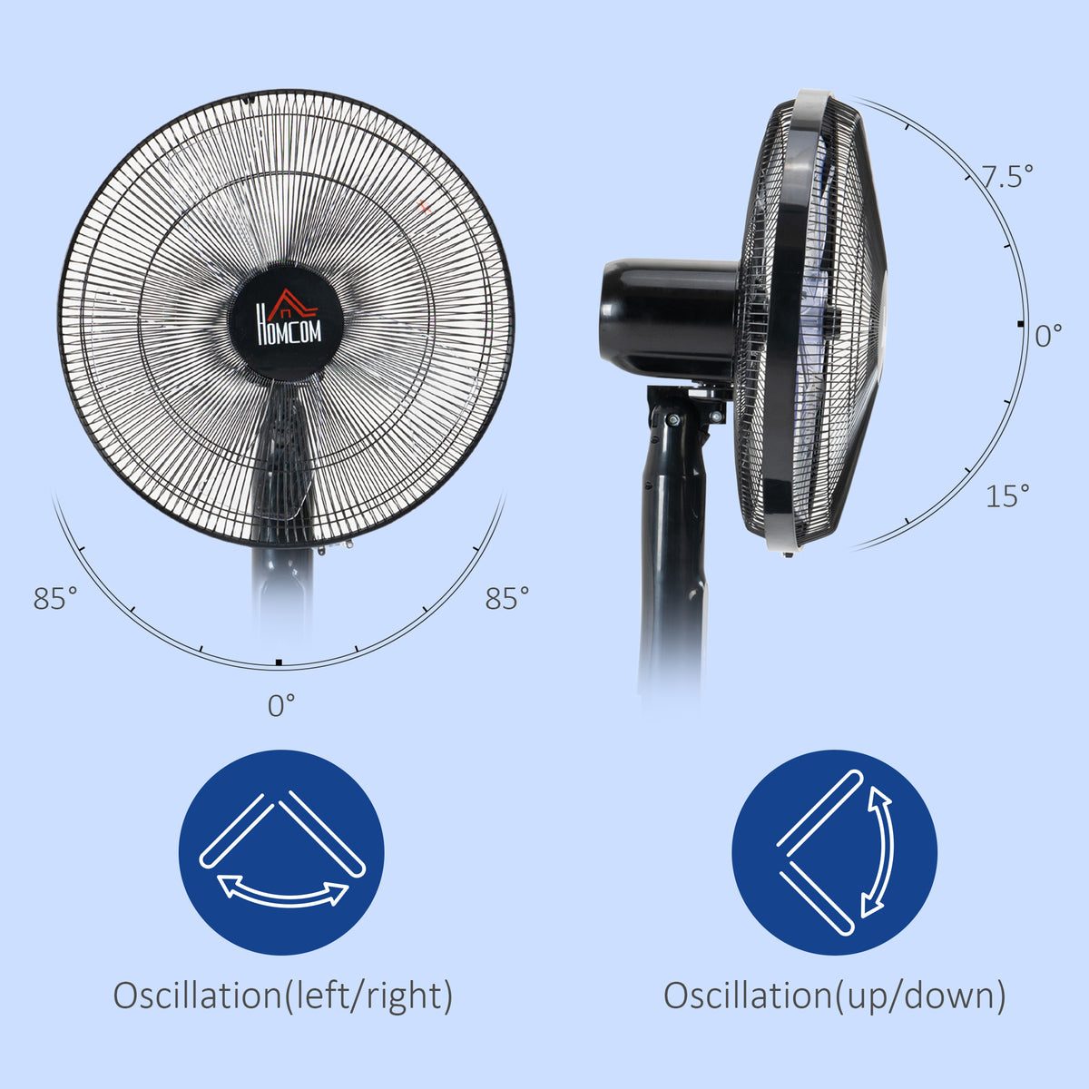 Standing Floor Fan with Remote Control, Stand Up Cooling Fan, Tall Pedestal Electric Fan for Home Bedroom – view 12