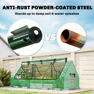 Portable Mini Greenhouse with Mesh Windows for Indoor and Outdoor, 94.5" x 35.4" x 35.4", Green