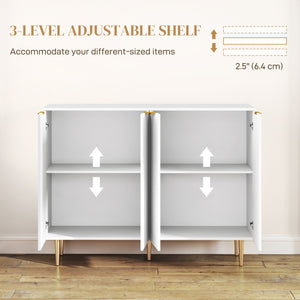 Modern Kitchen Storage Cabinet, Sideboard Buffet Cabinet with Adjustable Shelves for Hallway, Black – view 11