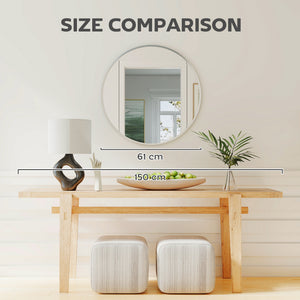 24" Decorative Wall Mirror for Bedroom Living Room, Modern Round Bathroom Mirror for Home Decor, Black – view 13