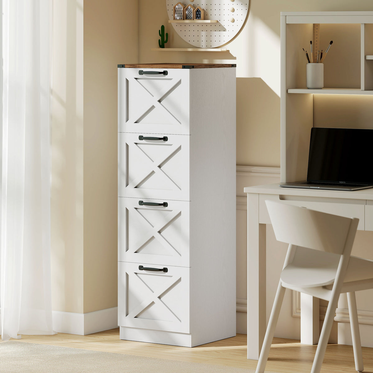 2 Drawer File Cabinet with Silent Slides, Vertical Farmhouse Filing Cabinet Fits Letter/A4 Size Home – view 42
