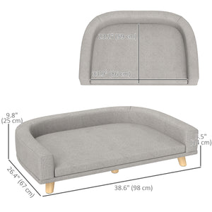 Dog Sofa for Large Dogs with Washable Cover, Anti-slip Foot Pads, Dark Grey – view 9