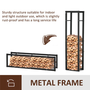 15.7" x 9.8" x 39.4" Firewood Rack Outdoor, Log Holder Fireplace Storage Rack with Handles and 220 lbs. – view 19
