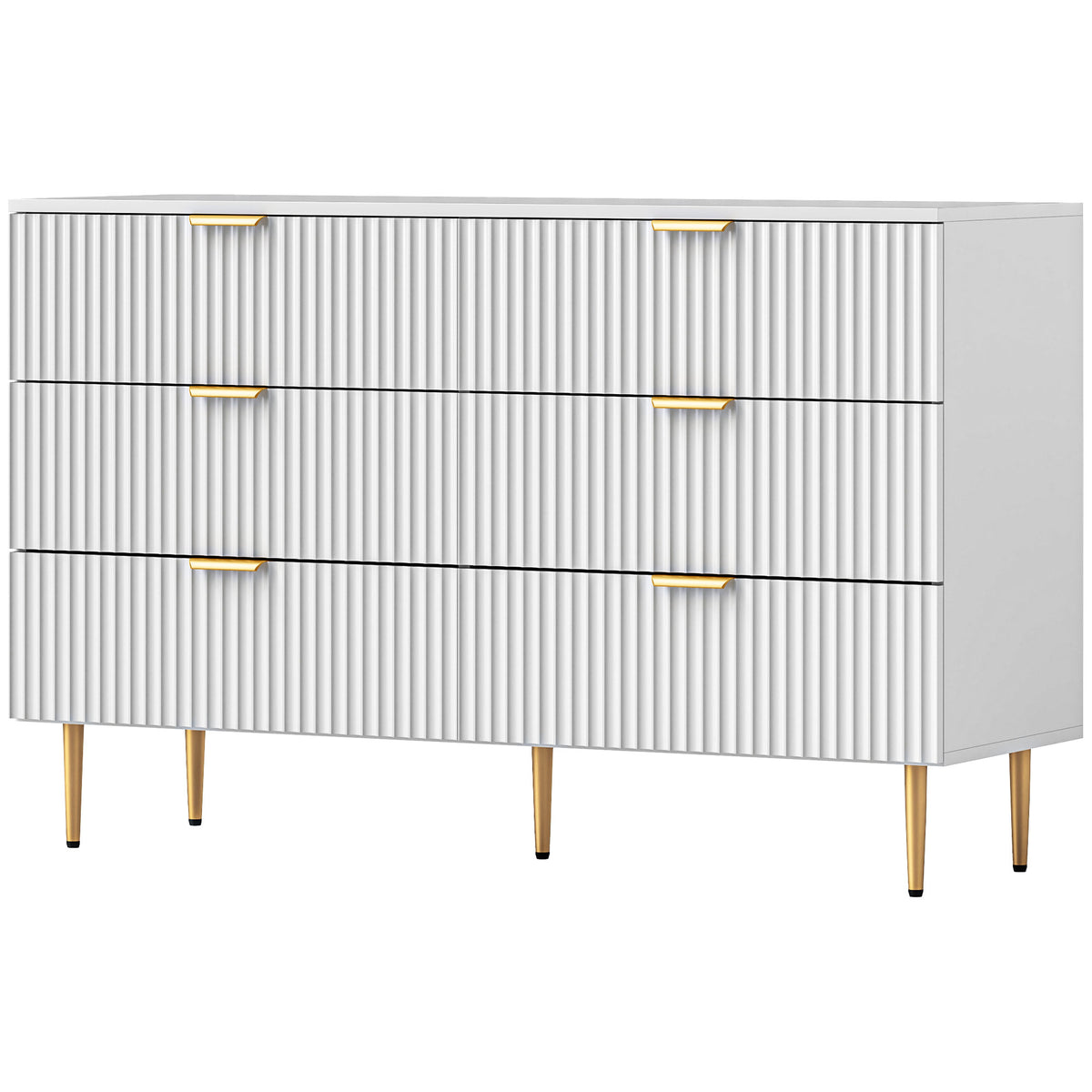 Modern Chest of Drawers 4 Drawer Dresser for Bedroom with Gold Legs and Handles, Black – view 22