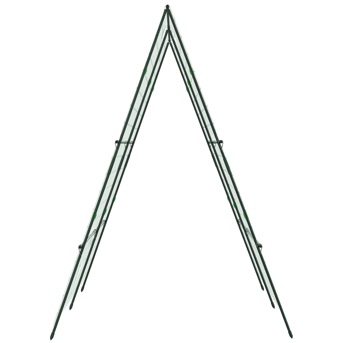 71" x 71" Metal Cucumber Trellis with Netting for Climbing Plants Vegetables, A Frame Tomato Plant Support Tomato Trellis for Vegetable Garden, Patio, Balcony, Green