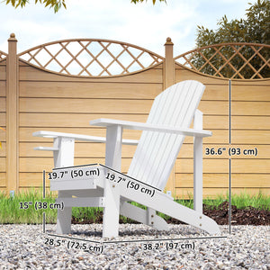 Classic Adirondack Chair Muskoka Chair, Garden Deck Chair with Cup Holder for Patio, Indoor, Backyard, White – view 2