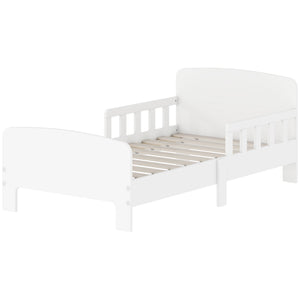 Qaba Toddler Bed Frame with Safety Side Rails for Girls and Boys, Bedroom Furniture