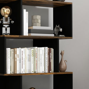 5-Tier Bookshelf, Geometric S Shaped Bookcase, Tall Narrow Display Shelf for for Living Room, Study Room – view 13