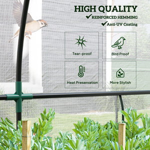 Walk-in Lean-to Greenhouse, Outdoor Gardening Green House with Zipper Roll-up Doors and Window – view 11
