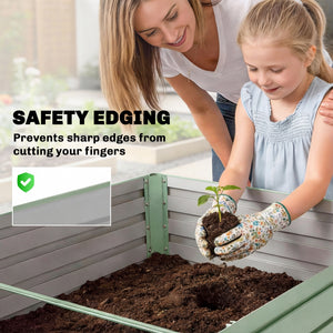 5' x 3' x 2' Raised Garden Bed, Galvanized Planter Box for Growing Flowers, Herbs and Vegetables, Black – view 48