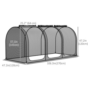 8' x 4' Crop Cage, Garden Plant Protector, with 2 Zippered Doors and 6 Ground Stakes, for Garden, Yard – view 9