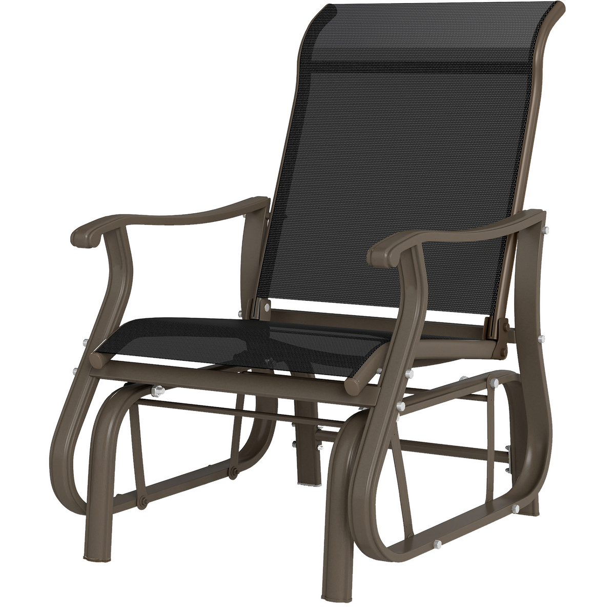 Outdoor Glider Chair, Patio Glider with Steel Frame and Mesh Fabric, Outdoor Chair for Backyard, Garden – view 15