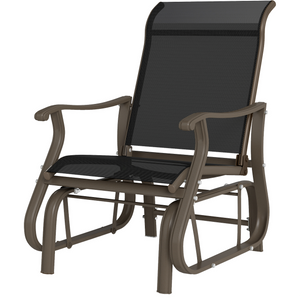 Outdoor Glider Chair, Patio Glider with Steel Frame and Mesh Fabric, Outdoor Chair for Backyard, Garden – view 15
