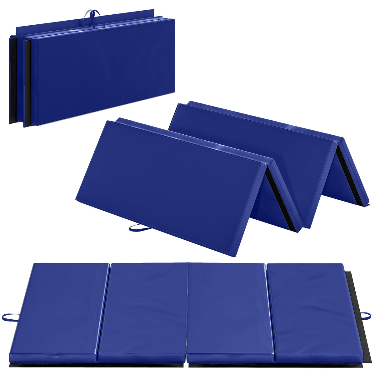 Soozier 4'x10'x2" Folding Gymnastics Tumbling Mat, Exercise Mat with Carrying Handles for Yoga, MMA, Martial Arts