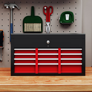 6 Drawer 24" Portable Tool Box with Top Case, Ball Bearing Slides, Metal Tool Chest for Garage, Household and Warehouse