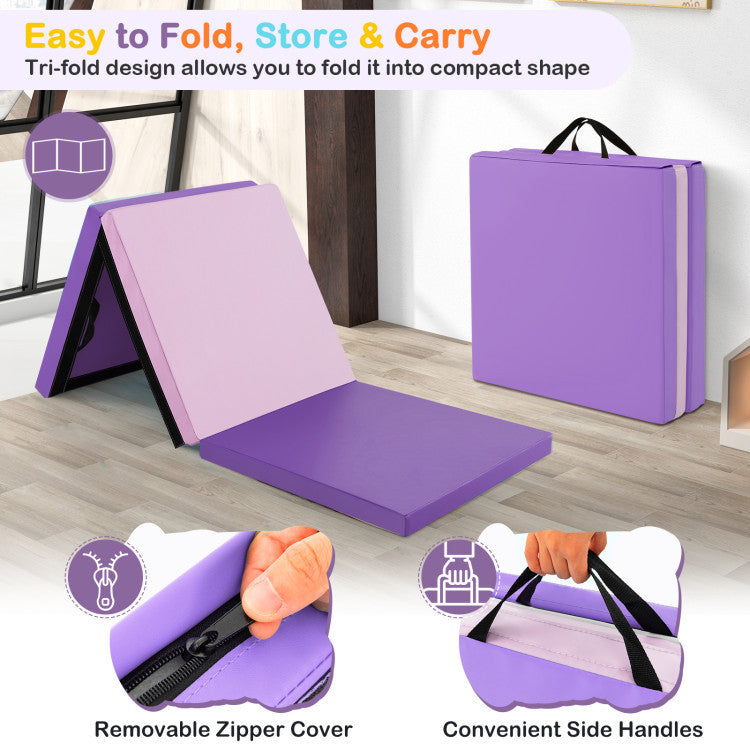 Octagon Tumbling Mat and Tri-Fold Gym Mat Set with Cover view 7