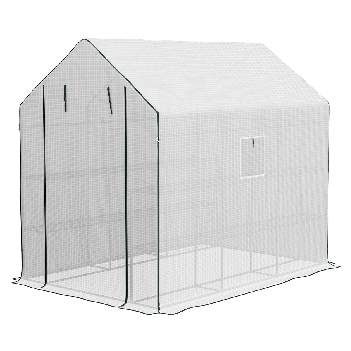 Walk-in Greenhouse with 3 Tier, Garden Plant Growhouse with Roll-up Door and Mesh Windows – view 8