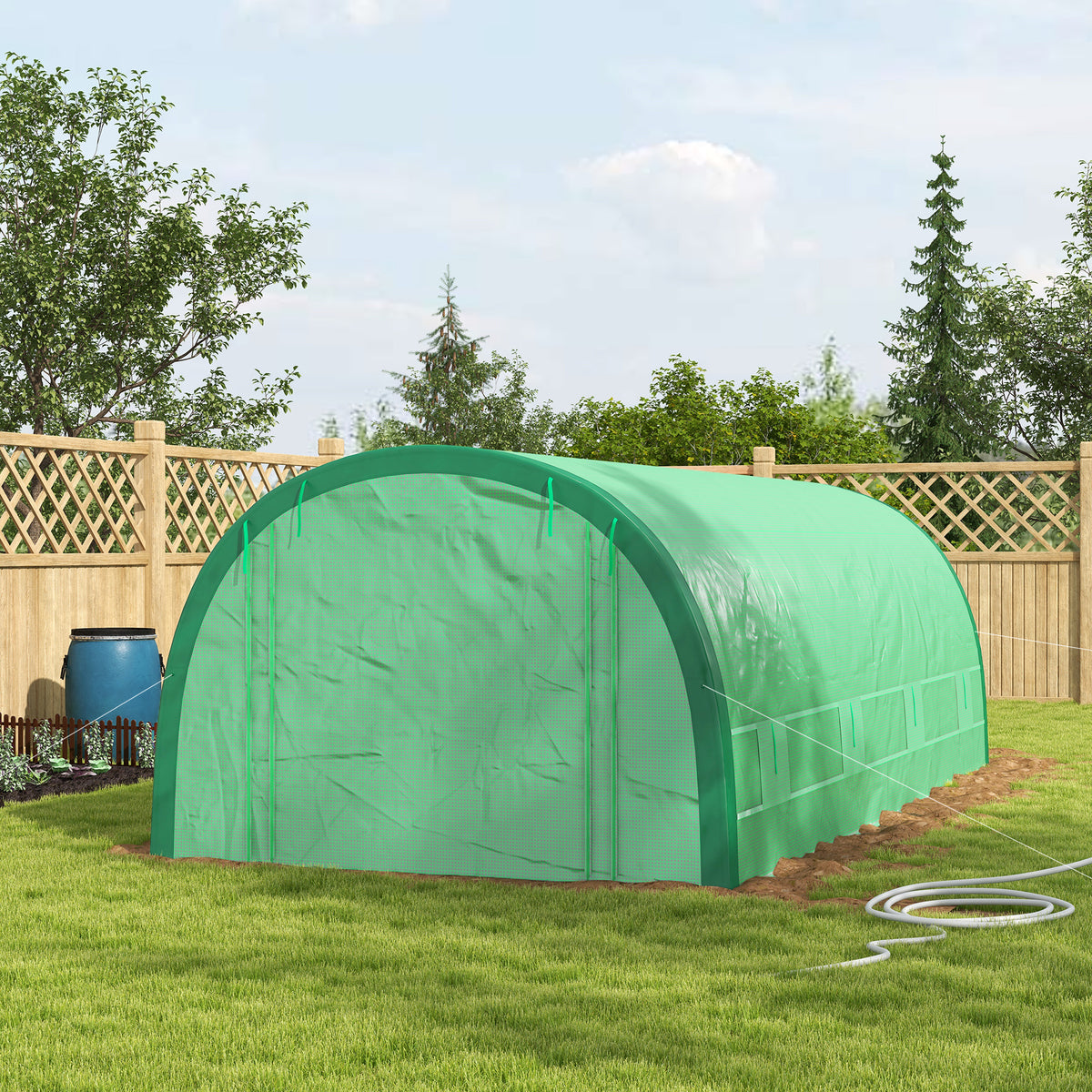 19.5' x 10' x 6.5' Upgraded Tunnel Greenhouse Green House with Mesh Door and Windows – view 7