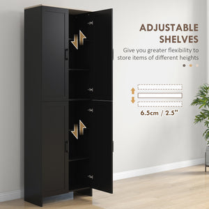 67" 4-Door Kitchen Pantry Cabinet, Freestanding Storage Cabinet Cupboard with Adjustable Shelves, Black – view 4
