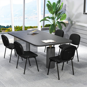 Office Chair with Metal Frame and Padded Cushions for Conference Room-Set of 5 view 2