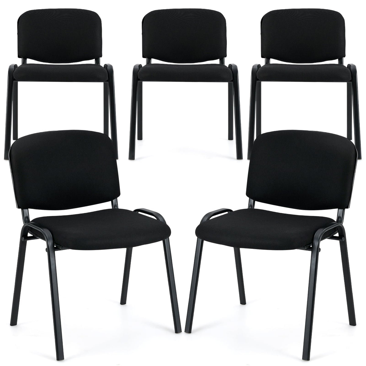 Office Chair with Metal Frame and Padded Cushions for Conference Room-Set of 5 view 4