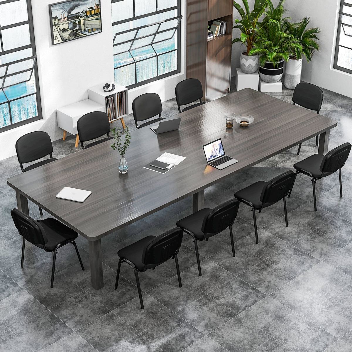 Office Chair with Metal Frame and Padded Cushions for Conference Room-Set of 5 view 6