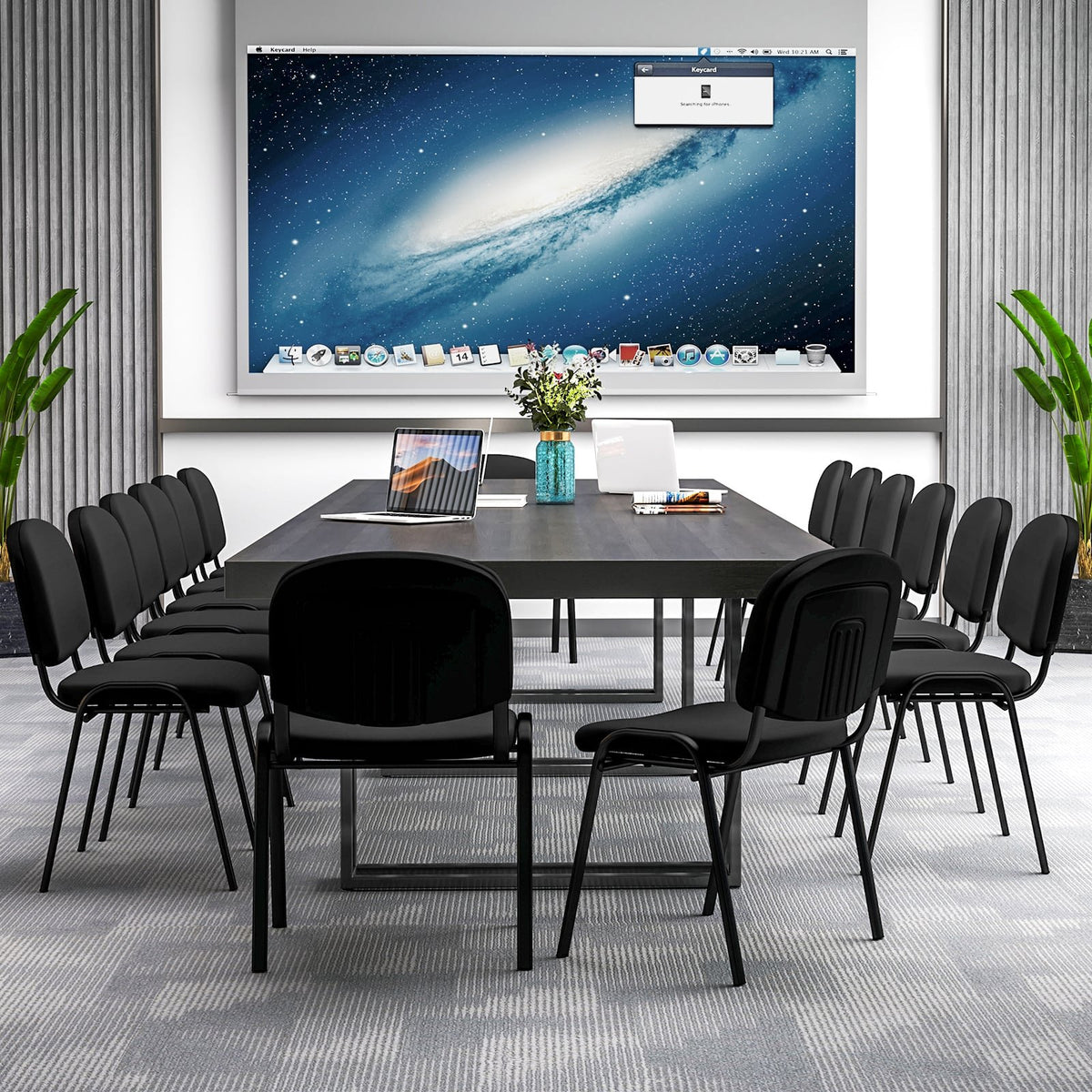 Office Chair with Metal Frame and Padded Cushions for Conference Room-Set of 5 view 7