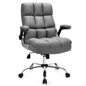 Office Furniture Set: 48 Inches x 36 Inches Mobile Whiteboard+Criss Cross Legged Chair+Linen Upholstered Executive Chair view 4