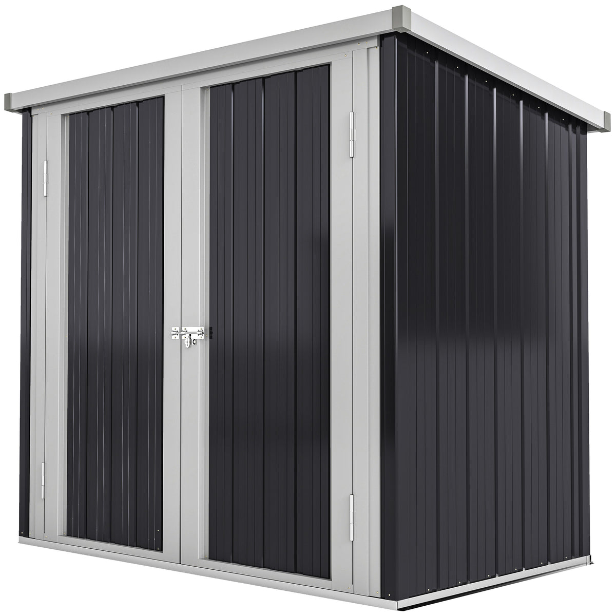 5x3 Metal Garden Storage Shed with Double Door, Durable Metal Shed for Garden, Patio, Lawn, Black