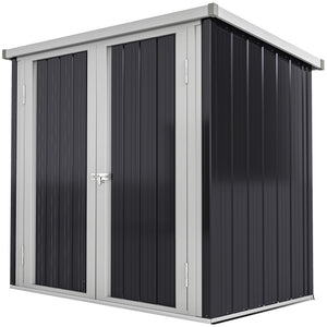 5x3 Metal Garden Storage Shed with Double Door, Durable Metal Shed for Garden, Patio, Lawn, Black