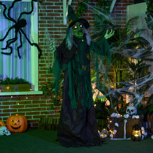 55.9 Inch/4.7ft Life Size Outdoor Halloween Decoration Hanging Mummy with Spider Web, Animated Prop Decor with Sound and Motion Activated, Light Up Eyes, Creepy Sound