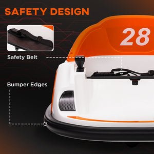 Qaba 12V Bumper Car for Toddlers, Ride On Car with 360 Degree Remote Control, Lights Music Horn, for 1.5-5 Years