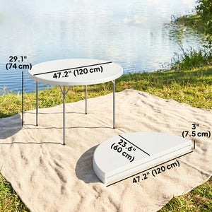 4ft Plastic Folding Picnic Table, Camping Table with Anti-Slip Foot Pads, Indoor Outdoor for Beach, BBQ – view 9