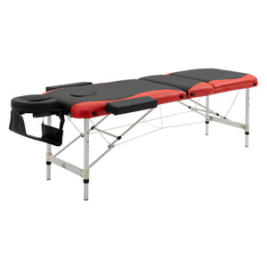85" 3 Section Foldable Massage Table Professional Salon SPA Facial Couch Bed (Black/Orange)