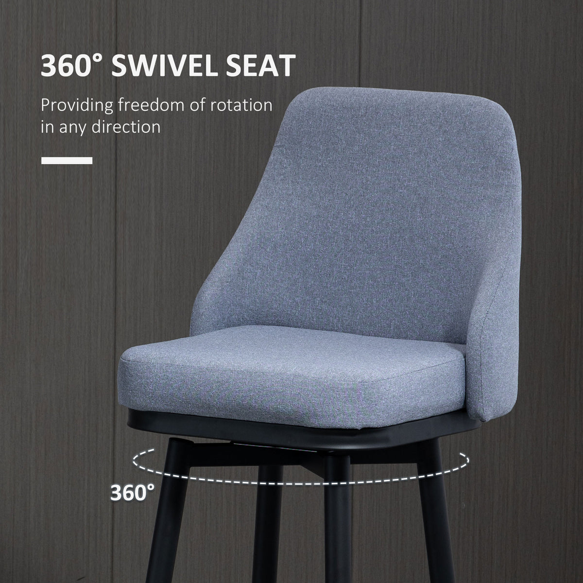 Extra Tall Bar Stools Set of 2, Modern 360° Swivel Barstools, Dining Room Chairs with Steel Legs Footrest – view 18