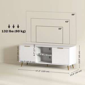 TV Stand with Storage for 55 Inch TV, Modern TV Cabinet with 2 Open Shelves and 2 Cabinets for Living Room – view 16