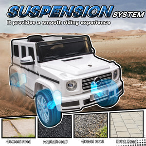Aosom Mercedes Benz G500 Licensed 12V Kids Ride on Car with Remote Control, Music, Lights, MP3 for 37-96 months, White