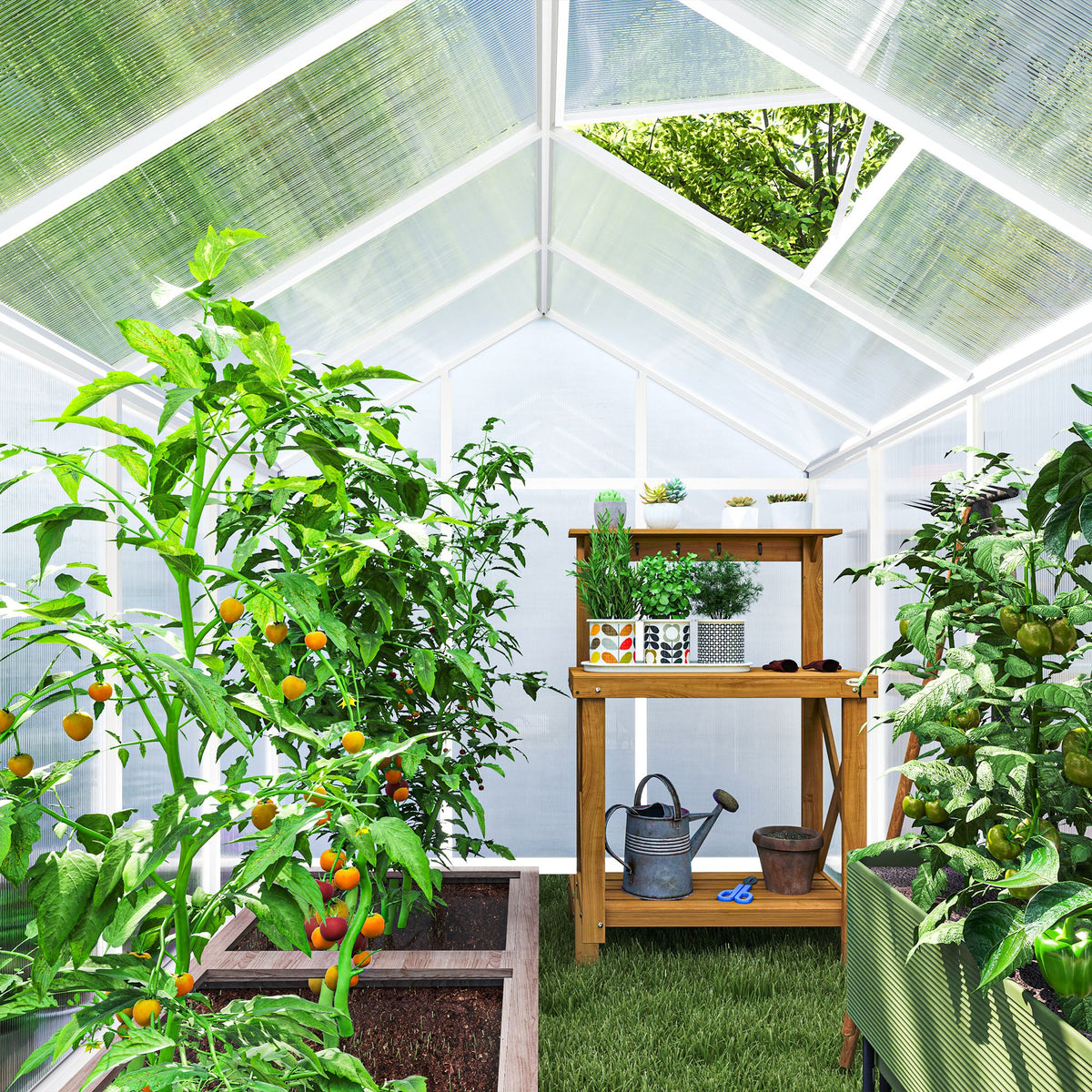 6' x 10' x 6.4' Walk-in Garden Greenhouse Polycarbonate Panels Plants Flower Growth Shed Cold Frame Outdoor – view 12