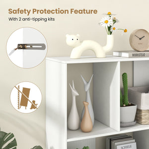 Open Shelf Bookcase with 4 Compartments-White view 8