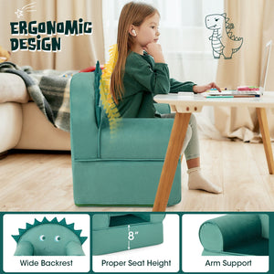 Original Kids Sofa with Armrest and Thick Cushion-Green view 7
