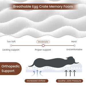 Orthopedic Dog Bed with Memory Foam Support for Large Dogs-Beige view 7