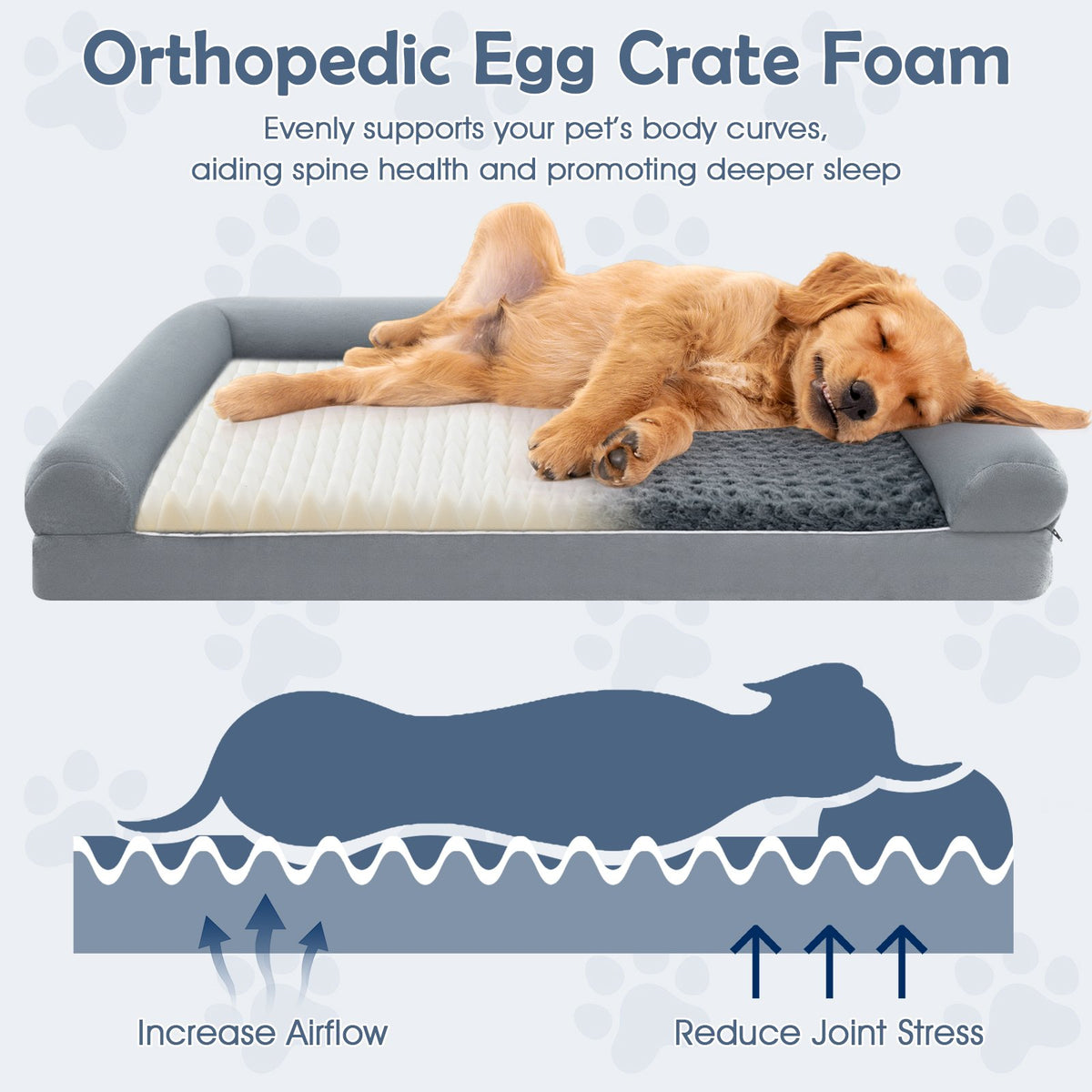 Orthopedic Foam Dog Bed Large Dog Sofa Couch with Removable Cover-L view 7