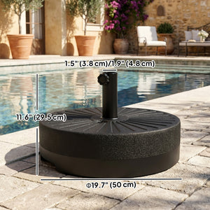 Fillable Umbrella Base, 20 inch Water Sand Filled Umbrella Stand, Fit 1.5"/1.9" Umbrella Pole